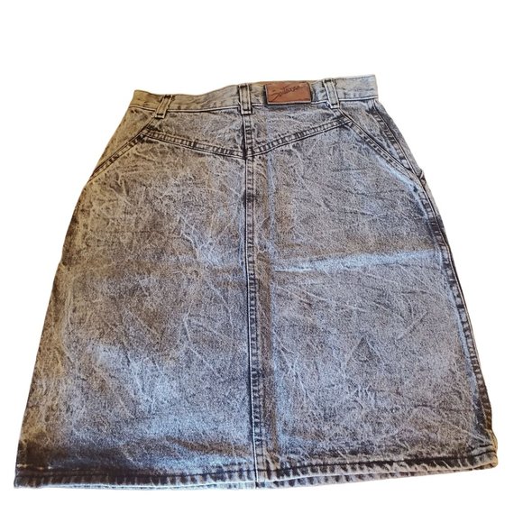Sostanza 11 Black Acid Wash Jean Denim Pencil Skirt High Waisted Vintage Grunge‎ - Picture 2 of 3